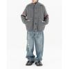 imageCHARTOU Mens Stand Collar Cardigan Fall Winter Thick Button Down Sweater Rib Knit Jacket with PocketsGrey