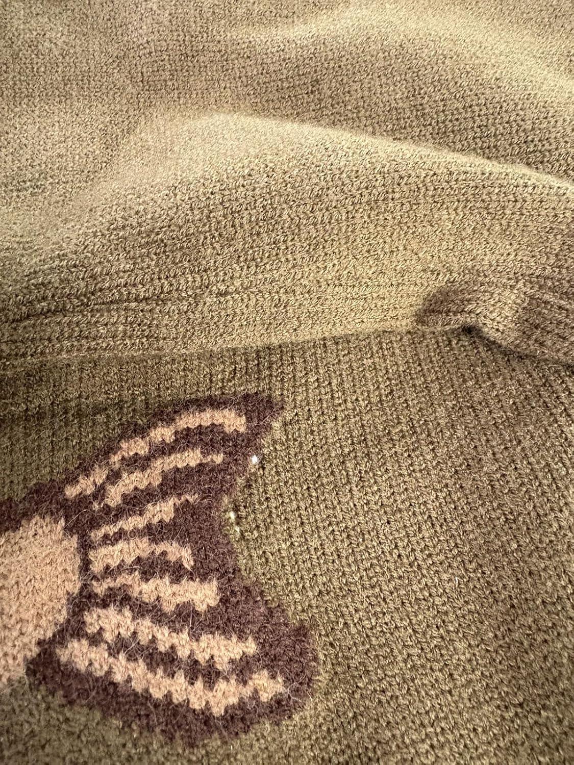 imageCHARTOU Women Fashion Crew Neck Rib Knit Crucian Carp Graphic Oversized Y2k Pullover Sweater JumperBrown