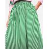 imageCHARTOU Women Casual Stripe Skirt Back Elastic Waist Long Flowy A Line Skirt with PocketsGreen