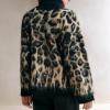 imageCHARTOU Women Fuzzy Leopard Knit Pullover Sweater Fall Winter Oversized Turtleneck Long Sleeve Jumper TopsBlack