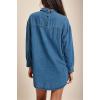 imageCHARTOU Women Oversized Denim Shirt Button Down Blouse Boyfriend Casual Loose Fit Jean TopsBlue