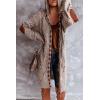 imageCHARTOU Womens Casual Cable Knit Hooded Long Open Front Cardigan Sweater Jacket OutwearBrown