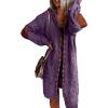 imageCHARTOU Womens Casual Cable Knit Hooded Long Open Front Cardigan Sweater Jacket OutwearPurple