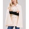 imageCHARTOU Womens Elegant Poncho DoubleBreast Slit Sleeve Flowy Wool Blend Cape Cloak CoatWhite