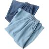 imageCHARTOU Women Lightweight Denim Skirt Ruffle Pleated A Line Skirt Elastic Waist Jean Skirt Flowy Midi SkirtDark Blue