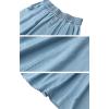 imageCHARTOU Women Lightweight Denim Skirt Ruffle Pleated A Line Skirt Elastic Waist Jean Skirt Flowy Midi SkirtLight Blue