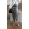 imageCHARTOU Women Y2k Leopard Denim Skirt Sexy Slit High Waist Long Pencil Jean SkirtLeopard
