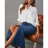 imageCHARTOU Womens Summer Classic High Waist Split MidiLong Denim Jean Pencil SkirtDark Blue