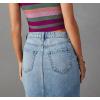 imageCHARTOU Womens Summer Classic High Waist Split MidiLong Denim Jean Pencil SkirtLight Blue