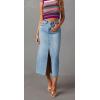 imageCHARTOU Womens Summer Classic High Waist Split MidiLong Denim Jean Pencil SkirtLight Blue
