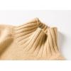 imageCHARTOU Women Fall 2025 Turtleneck Sweater Color Block Oversized HiLow Sweaters Knit Jumper TopsCamel