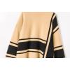 imageCHARTOU Women Fall 2025 Turtleneck Sweater Color Block Oversized HiLow Sweaters Knit Jumper TopsCamel