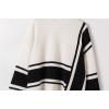imageCHARTOU Women Fall 2025 Turtleneck Sweater Color Block Oversized HiLow Sweaters Knit Jumper TopsWhite