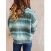 imageCHARTOU Women Stripes Gradient Knit Sweater Pullover Trendy 2025 Outfits Fuzzy Long Sleeve Jumper TopBlue