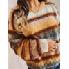 imageCHARTOU Women Stripes Gradient Knit Sweater Pullover Trendy 2025 Outfits Fuzzy Long Sleeve Jumper TopYellow