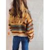 imageCHARTOU Women Stripes Gradient Knit Sweater Pullover Trendy 2025 Outfits Fuzzy Long Sleeve Jumper TopYellow
