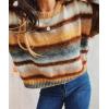 imageCHARTOU Women Stripes Gradient Knit Sweater Pullover Trendy 2025 Outfits Fuzzy Long Sleeve Jumper TopYellow