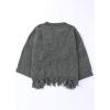 imageCHARTOU Womens Chunky Distressed Frayed Raw Hem Broken Oversized Slouchy SweaterGrey