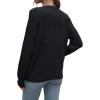 imageCHARTOU Womens Crewneck Cable Pointelle Long Sleeve Tassel Fringed Knitwear Sweater PulloverBlack