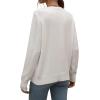 imageCHARTOU Womens Crewneck Cable Pointelle Long Sleeve Tassel Fringed Knitwear Sweater PulloverWhite