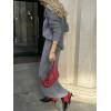imageCHARTOU Womens Elegant Sweater Skirt Sets 2 Piece Outfits Fall Fuzzy Crewneck Sweater Fishtail SkirtsDark Grey
