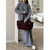 imageCHARTOU Womens Elegant Sweater Skirt Sets 2 Piece Outfits Fall Fuzzy Crewneck Sweater Fishtail SkirtsDark Grey