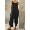 imageCHARTOU Baggy Bib Overalls Women Cropped Jumpsuit Cargo Tulip Hem Loose Capri Overalls Straps Suspender Jumpsuit PocketsBlack
