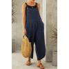 imageCHARTOU Baggy Bib Overalls Women Cropped Jumpsuit Cargo Tulip Hem Loose Capri Overalls Straps Suspender Jumpsuit PocketsDark Blue