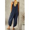 imageCHARTOU Baggy Bib Overalls Women Cropped Jumpsuit Cargo Tulip Hem Loose Capri Overalls Straps Suspender Jumpsuit PocketsDark Blue