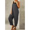 imageCHARTOU Baggy Bib Overalls Women Cropped Jumpsuit Cargo Tulip Hem Loose Capri Overalls Straps Suspender Jumpsuit PocketsDark Grey