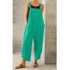 imageCHARTOU Baggy Bib Overalls Women Cropped Jumpsuit Cargo Tulip Hem Loose Capri Overalls Straps Suspender Jumpsuit PocketsGreen Blue