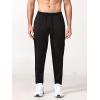 imageCHARTOU Mens Athletic Drawstring Waist Quick Dry Durable Tapered Fitness Tracksuit Jersey PantsBlack