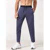 imageCHARTOU Mens Athletic Drawstring Waist Quick Dry Durable Tapered Fitness Tracksuit Jersey PantsNavy Blue