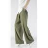 imageCHARTOU Mens Lightweight MidRise Wide Leg Cotton Linen Loose Fit Comfy Beach PantsArmy Green