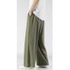 imageCHARTOU Mens Lightweight MidRise Wide Leg Cotton Linen Loose Fit Comfy Beach PantsArmy Green