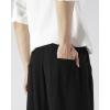 imageCHARTOU Mens Lightweight MidRise Wide Leg Cotton Linen Loose Fit Comfy Beach PantsBlack