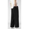 imageCHARTOU Mens Lightweight MidRise Wide Leg Cotton Linen Loose Fit Comfy Beach PantsBlack