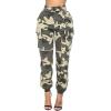 imageCHARTOU Women Camouflage Joggers Long Pants Mid Waist Camo Cargo Pants Workout Slacks Lounge PantsDark Yellow