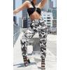 imageCHARTOU Women Camouflage Joggers Long Pants Mid Waist Camo Cargo Pants Workout Slacks Lounge PantsGrey