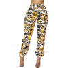 imageCHARTOU Women Camouflage Joggers Long Pants Mid Waist Camo Cargo Pants Workout Slacks Lounge PantsOrange