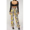 imageCHARTOU Women Camouflage Joggers Long Pants Mid Waist Camo Cargo Pants Workout Slacks Lounge PantsOrange