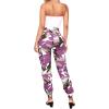 imageCHARTOU Women Camouflage Joggers Long Pants Mid Waist Camo Cargo Pants Workout Slacks Lounge PantsPurple