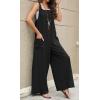 imageCHARTOU Womens Baggy Straight WideLeg Suspender Straps Bib Jumpsuit Overall RompersBlack