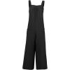 imageCHARTOU Womens Baggy Straight WideLeg Suspender Straps Bib Jumpsuit Overall RompersBlack