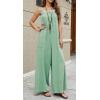imageCHARTOU Womens Baggy Straight WideLeg Suspender Straps Bib Jumpsuit Overall RompersGreen