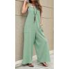 imageCHARTOU Womens Baggy Straight WideLeg Suspender Straps Bib Jumpsuit Overall RompersGreen