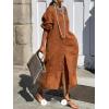 imageCHARTOU Womens Button Down Shirt Dress Cotton Long Sleeve Maxi Dress Casual Loose Linen Dress with PocketsCaramel