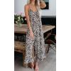 imageCHARTOU Womens Casual Spaghetti Strap Jumpsuit Tie Dye Print Flowy Wide Leg Romper with PocketLeopard
