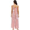 imageCHARTOU Womens Casual Spaghetti Strap Jumpsuit Tie Dye Print Flowy Wide Leg Romper with PocketPink