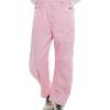 imageCHARTOU Womens Striped Bib Overalls Barrel Wide Leg Pants Baggy Cargo Adjustable Strap Jumpsuit with PocketsPink